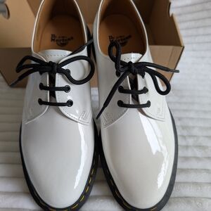 Dr. Martens Patent Leather White and Oxford Shoes. Brand New With Box. Women's 9